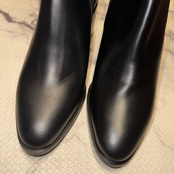 NWOT Everlane Women’s black leather ankle heeled boots booties 5 - Picture 5 of 14
